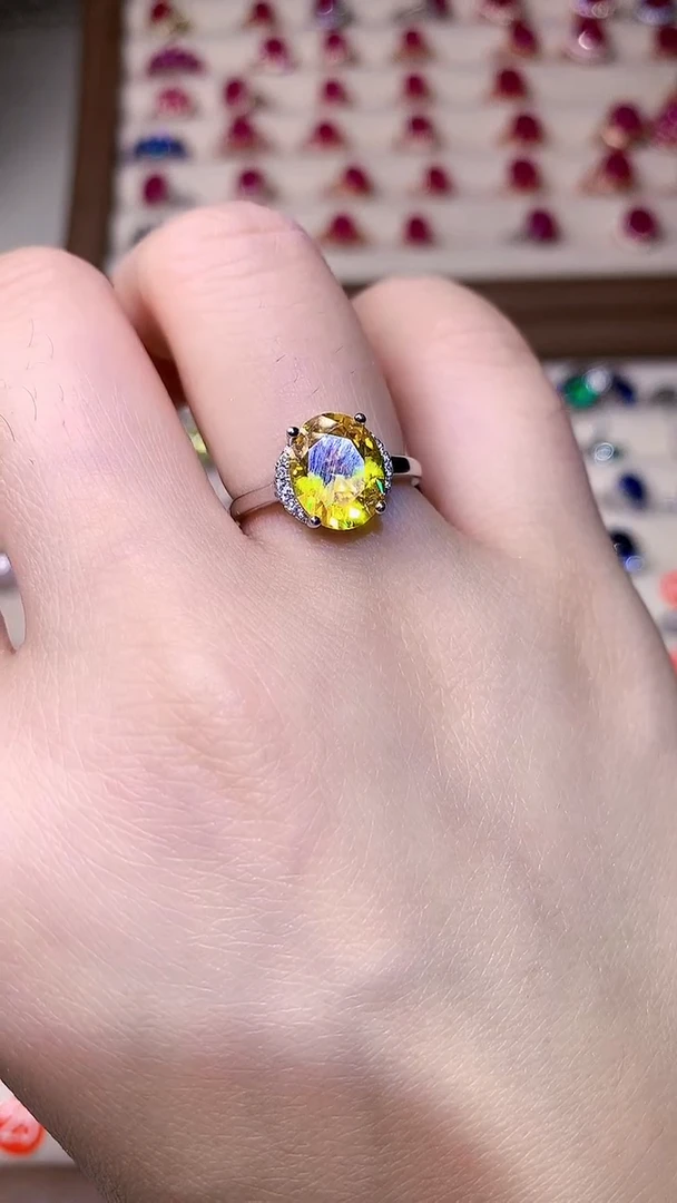 【闪购商品】黄晶戒指银S925镶嵌0000