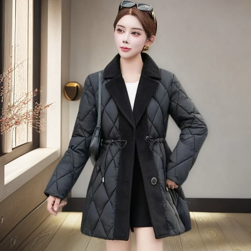 2025新款冬季妈妈装外套棉衣加棉保暖衣服女棉服中长款冬季穿搭