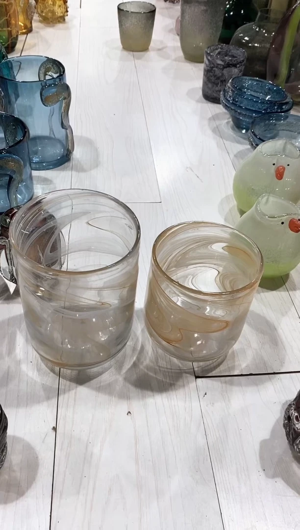 许*瘦慕忆家手作琉璃花瓶一大一小