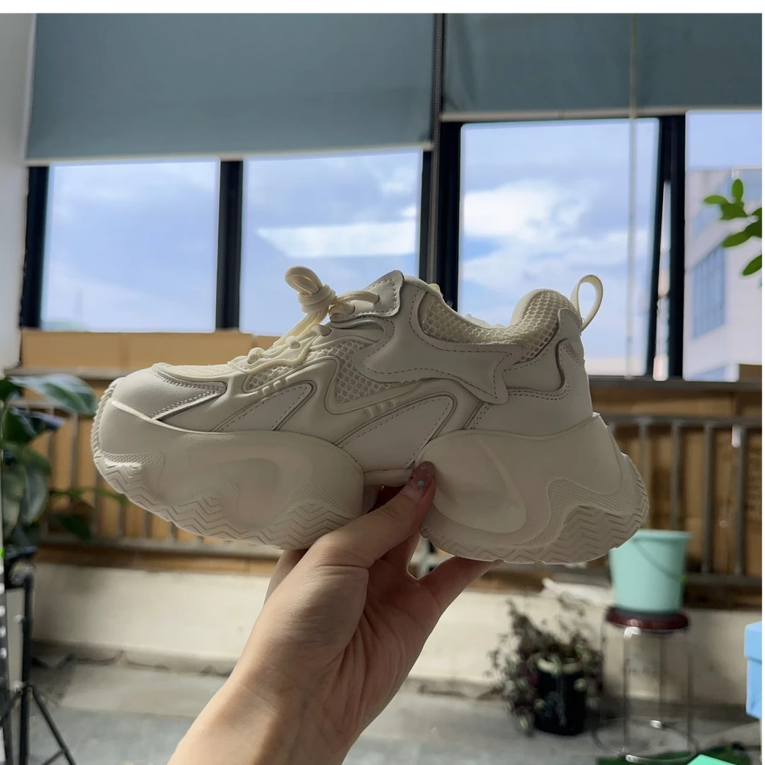 2053宝妈高端四季款舒适运动鞋米色（温州宝妈鞋）