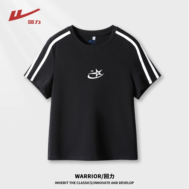 Warrior/回力美式圆领休闲T恤情侣款时尚2025夏季新款简约穿搭女