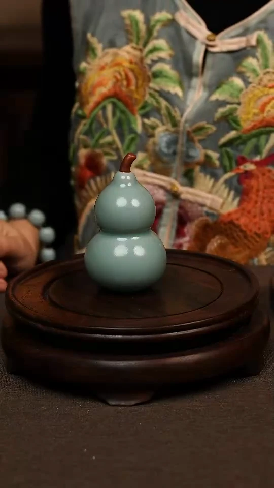 瓷片仿古釉茶宠 宝葫芦 不带礼盒