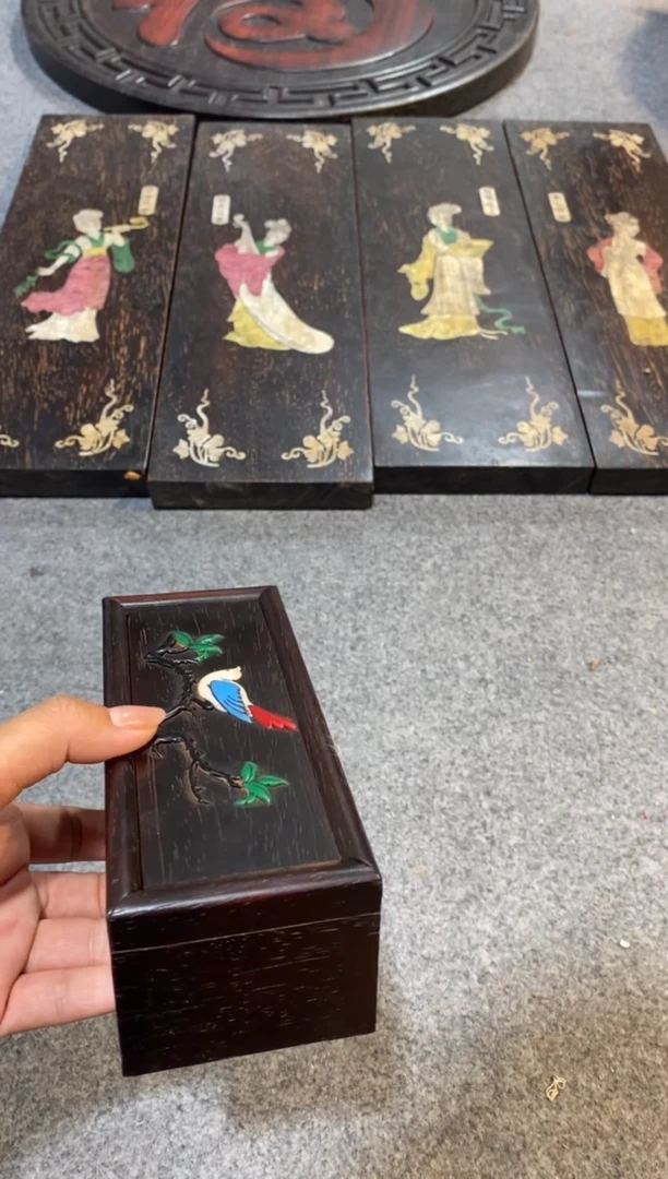 香榧木紫檀拆件雕刻板以直播间实物为准微瑕老物件
