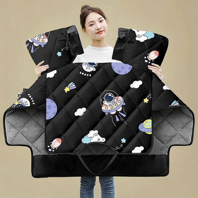 2024新款电动车挡风被冬季女加绒加厚保暖电瓶车防寒防水四季通用