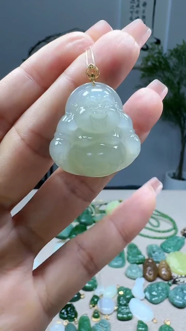 吊坠(不含链)18K金镶嵌和田玉1