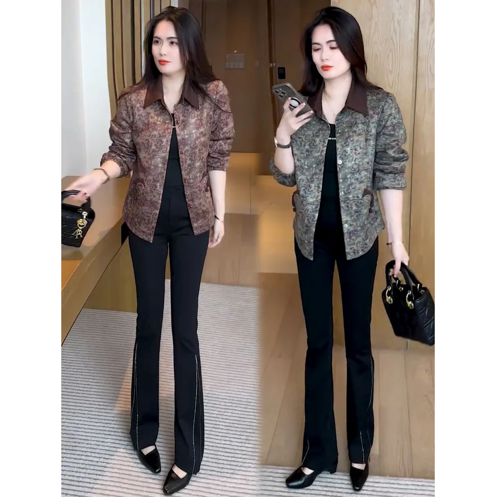 印花短外套女2025秋季新款时髦洋气休闲减龄显瘦小个子百搭上衣潮