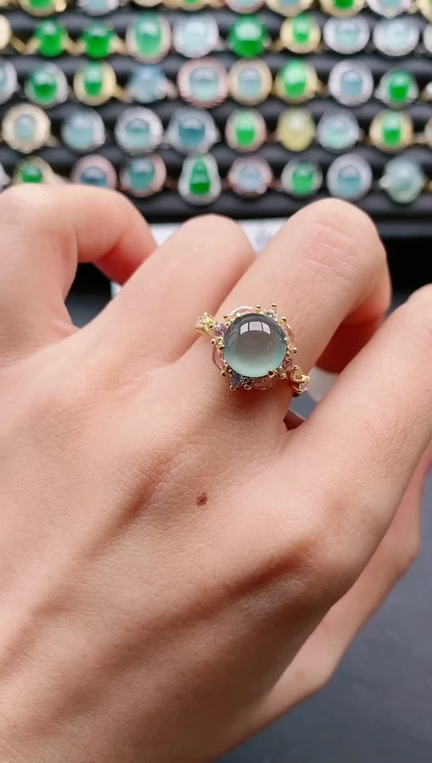 【闪购商品】翡翠戒指银S925镶嵌111111