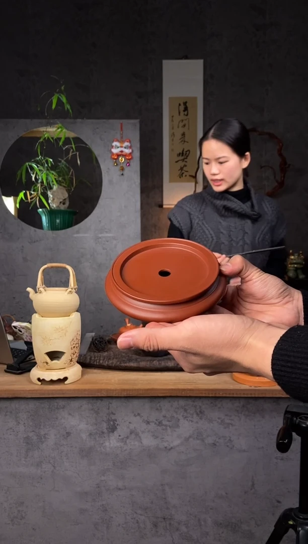 【闪购商品】全手工原矿潮州朱泥6寸干炮台