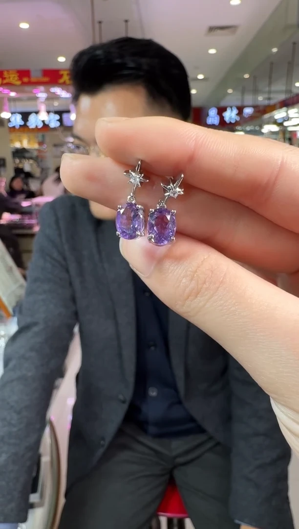 银S925镶嵌耳饰水晶多样性发一件351