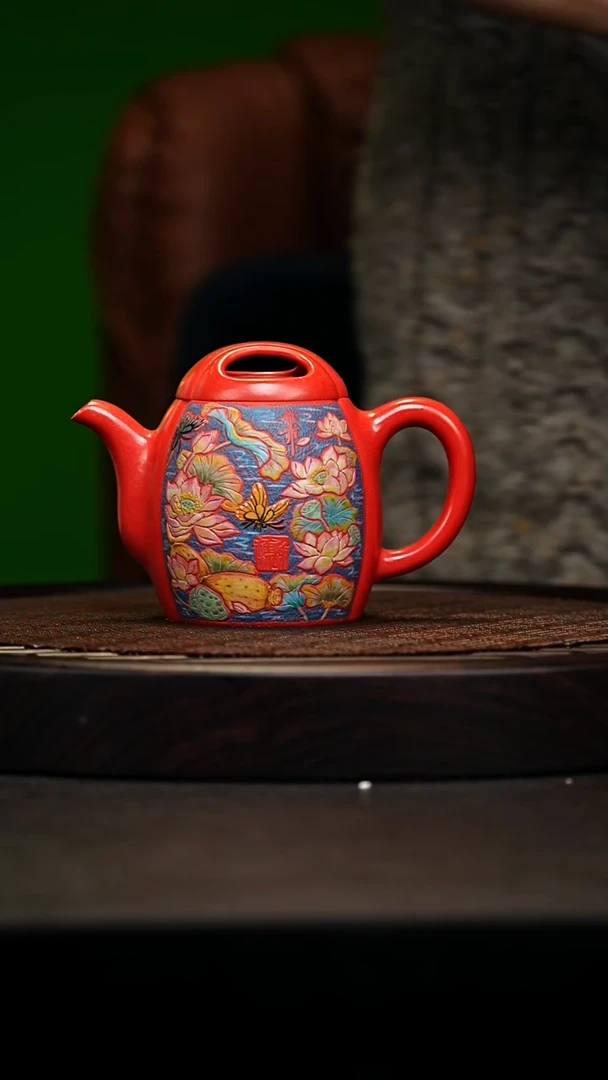 宜兴原矿高端紫砂 珊瑚红350cc