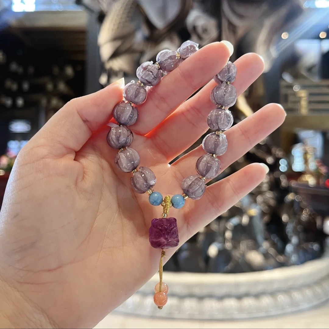 合金手链 暮山紫琉璃醒狮新中式手串