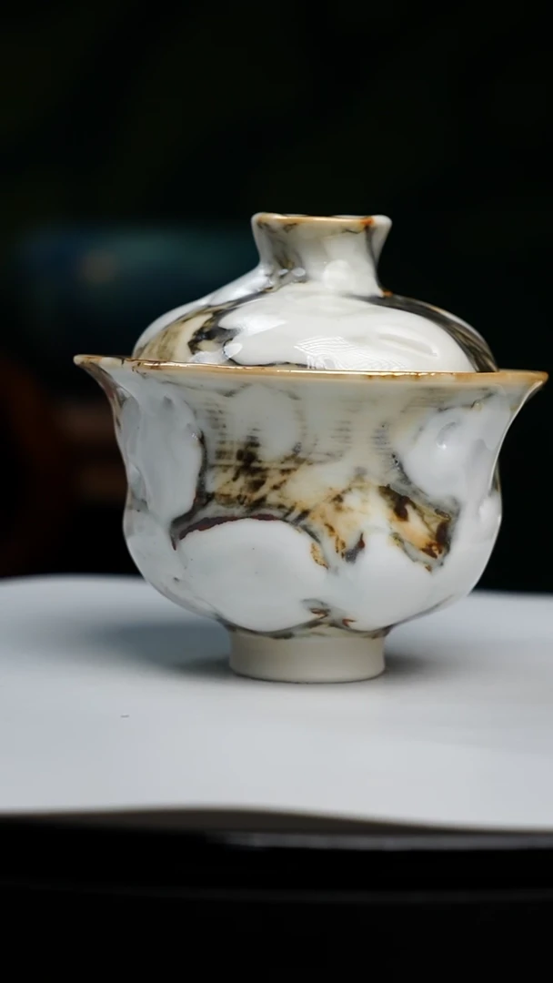 【闪购商品】吴远中未名窑蒙涛堆釉志野盖碗