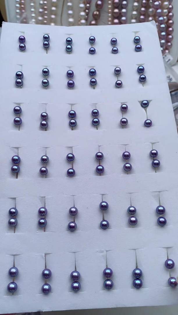 银S925镶嵌淡水珍珠耳钉多样性发其一，非无暇