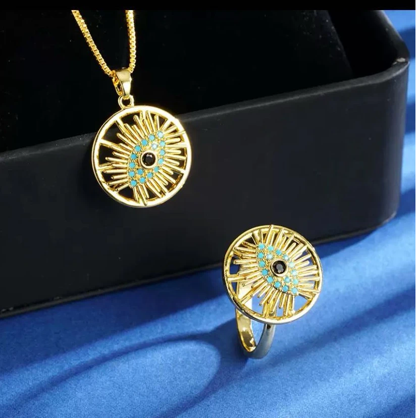 铜合金项链 镂空饰品两件套 #T010新疆包邮