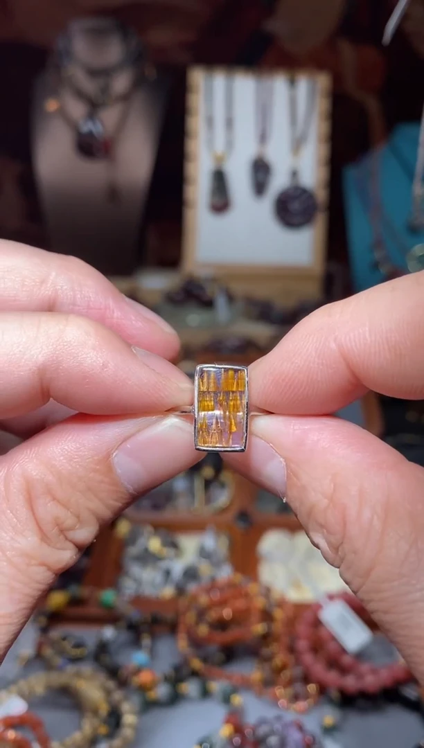 【闪购商品】水晶极光紫钛方形戒指未镶嵌多样性发一