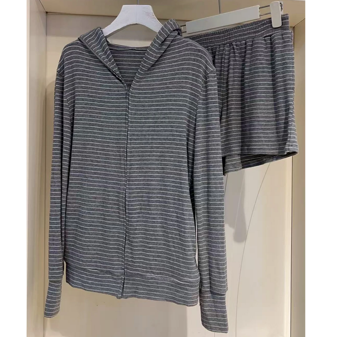 YT推荐 灰条纹套装