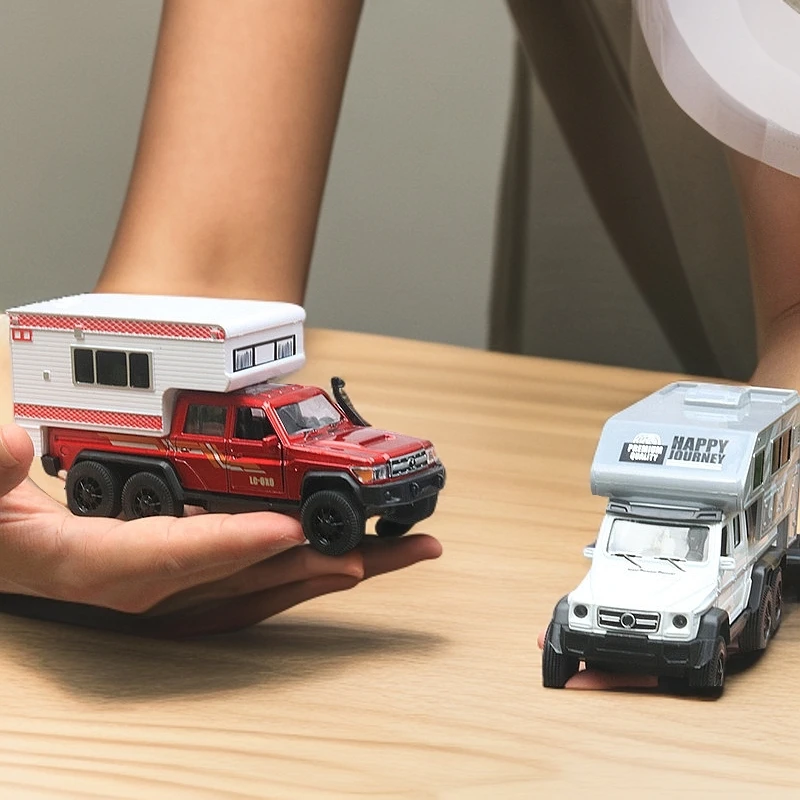 1:32真旅游房车模型带灯光音乐合金材质玩具车