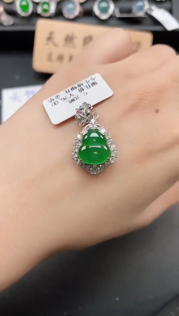 银S925镶嵌戒指翡翠1