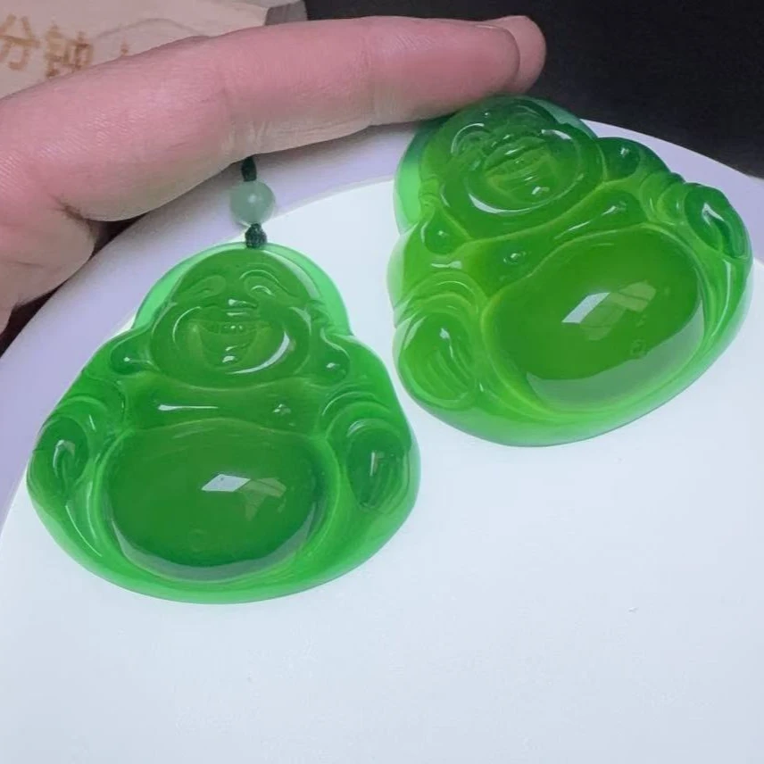 S1766【福嘟嘟】通天玉宗绿玛瑙佛公-配珠链-多样性只发一件