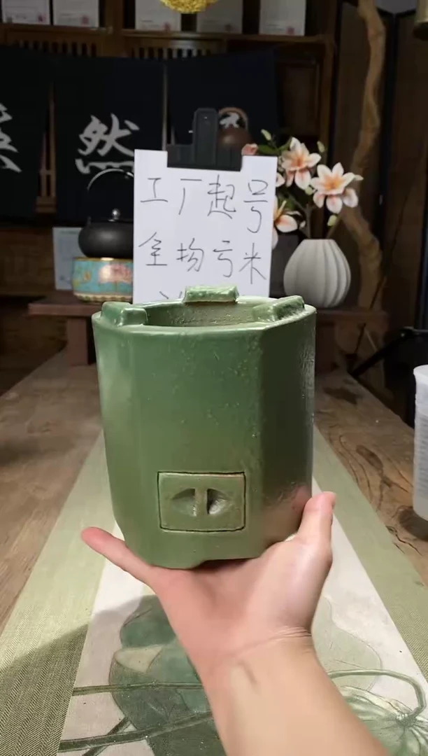 010深绿直筒六边炭炉