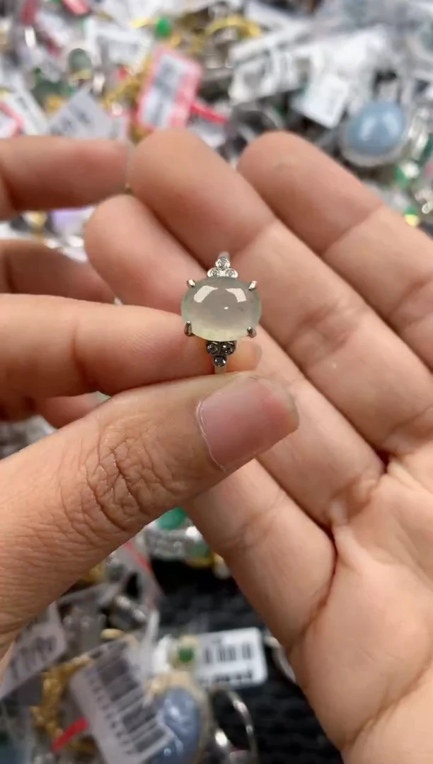 银S925镶嵌戒指翡翠777           3