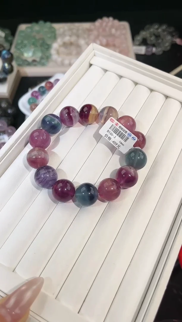 手链未镶嵌萤石多样性发一彩萤石16mm