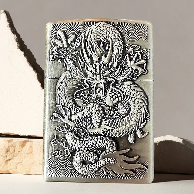 【Y6金】67-中国龙浮雕创意打火机（自行加油）-火花优品
