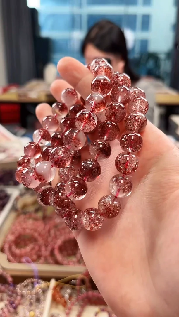 未镶嵌手串水晶金草莓超七单圈手串11mm【多样式发货】