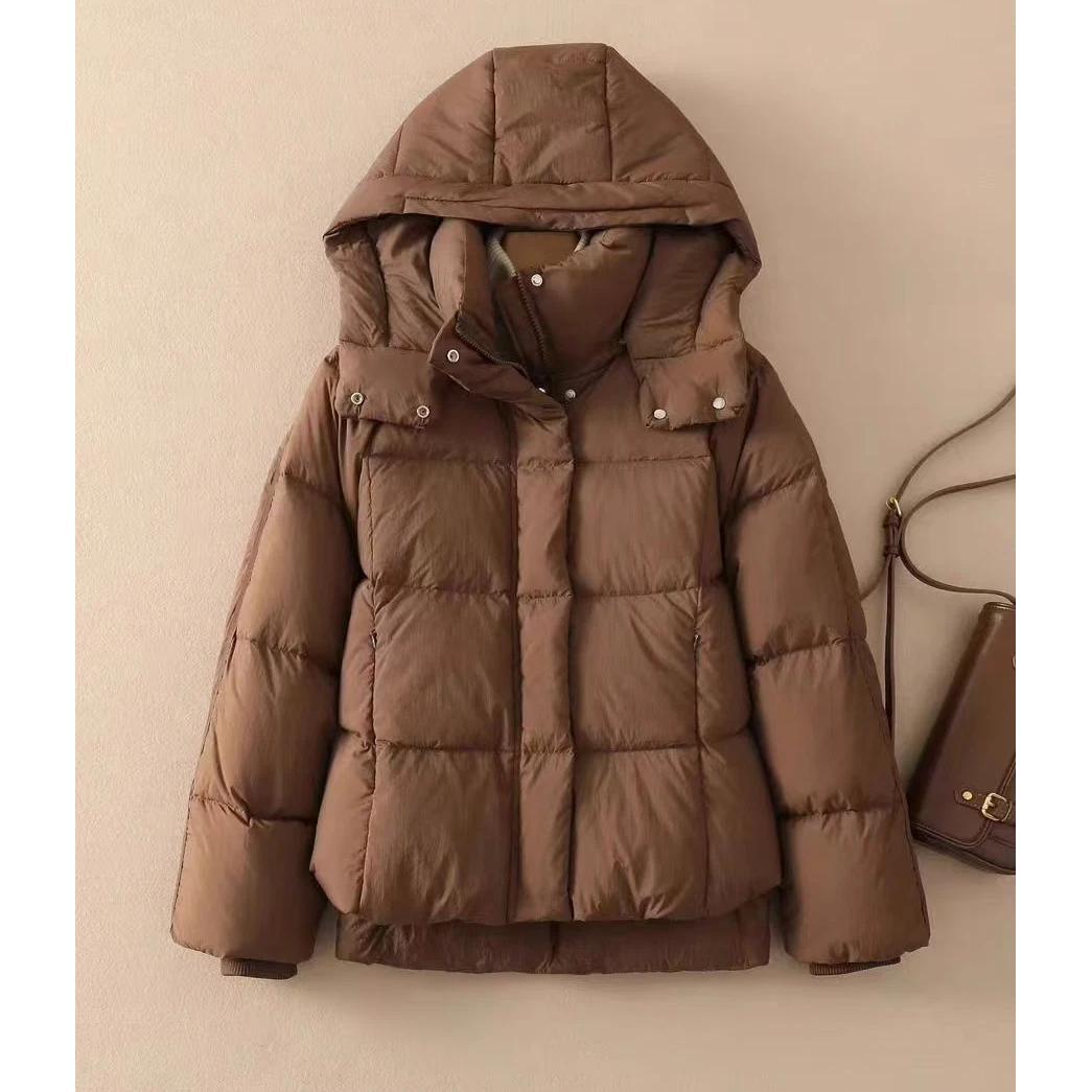 【慧丽心选】泡芙羽绒服时尚休闲简约短款连帽宽松显瘦羽绒服6711