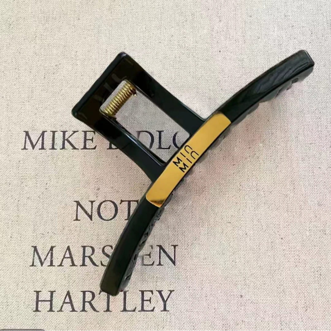 2025冬季新款女少风复古宫廷日韩发夹黑色网红法式皮质简约