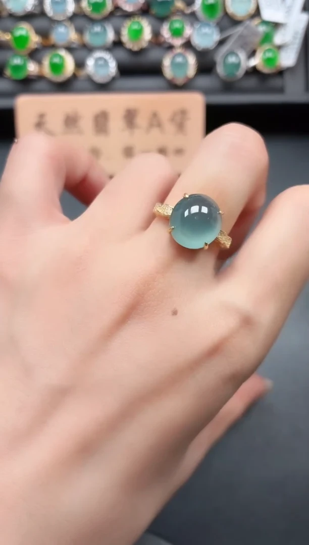 银S925镶嵌戒指翡翠111