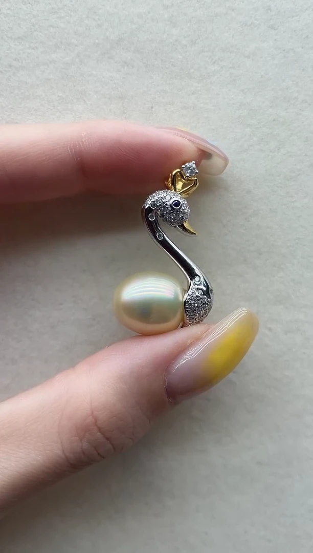 银S925镶嵌海水珍珠吊坠27