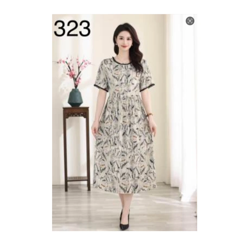 5-323-30款时尚印花连衣裙