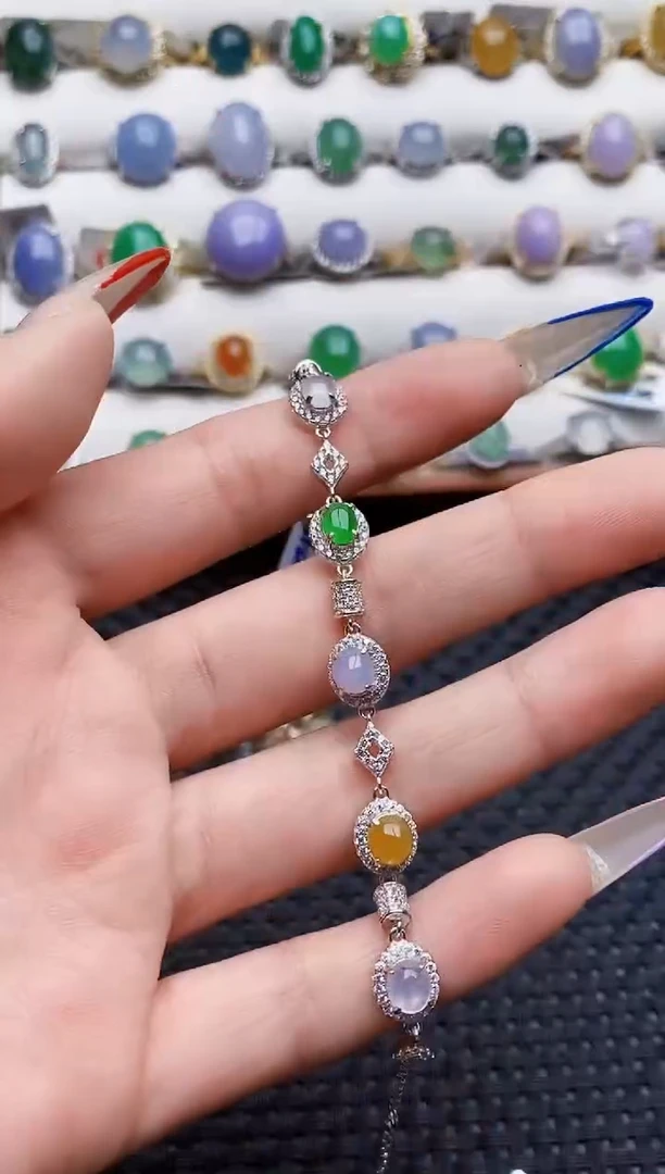 银S925镶嵌戒指翡翠仙***怼1730