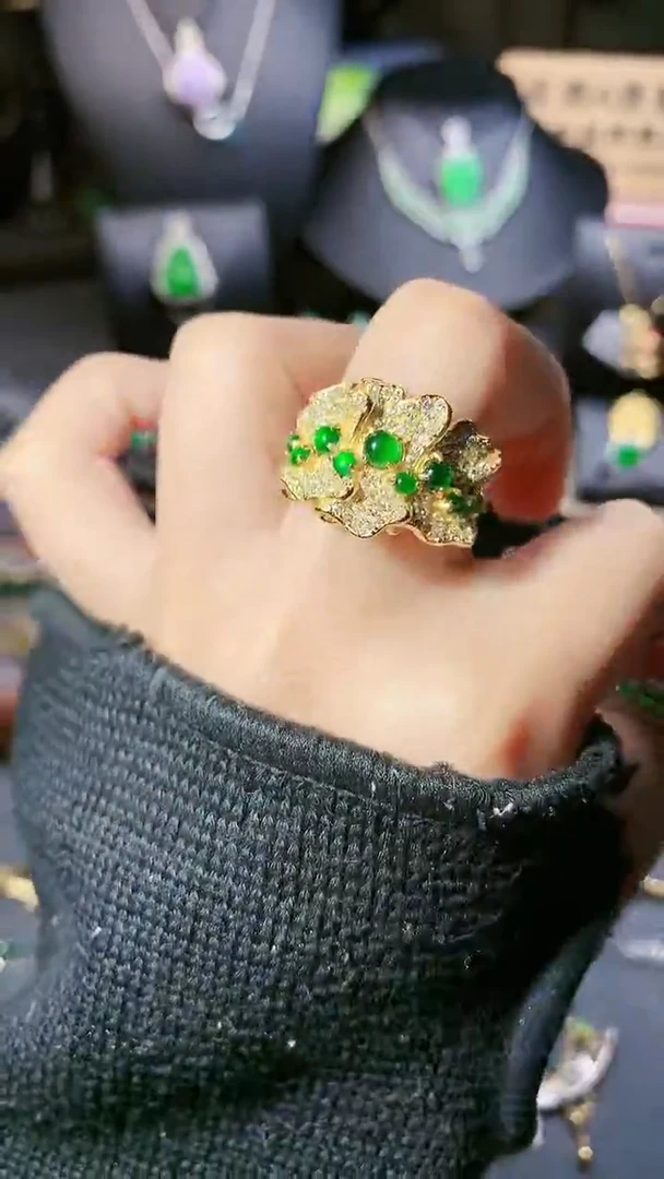 【闪购商品】翡翠戒指银S925镶嵌戒指