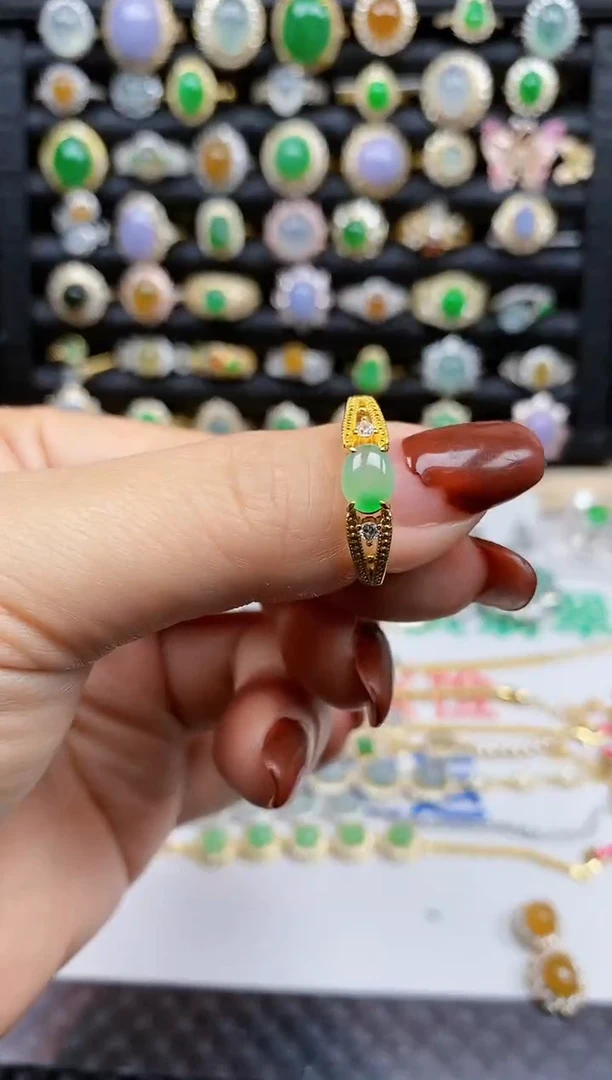 银S925镶嵌戒指翡翠75