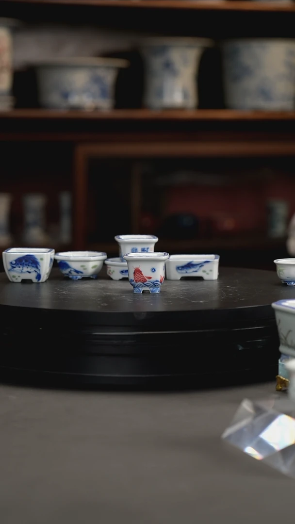 【闪购商品】釉下青花手绘盆釉下青花手绘盆