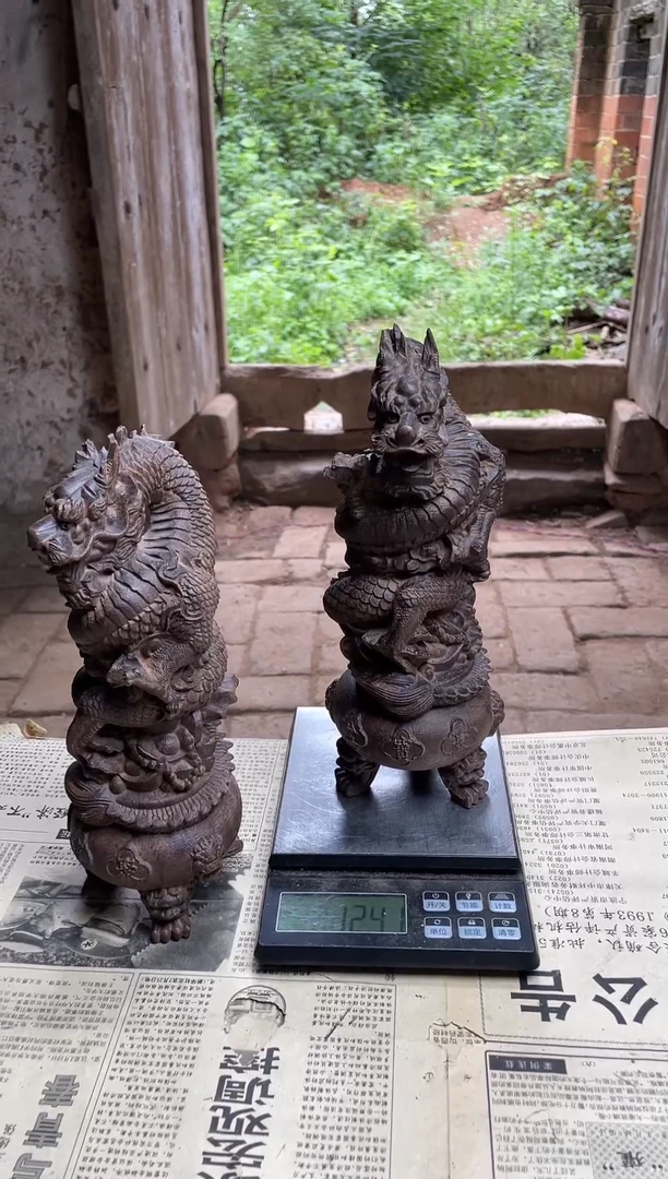 木一对龙摆件精品好物分享