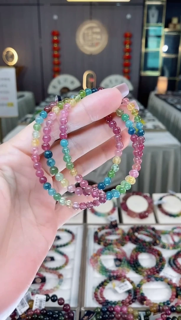 未镶嵌老矿碧玺三圈手串4mm+碧玺hon多样性发货一条