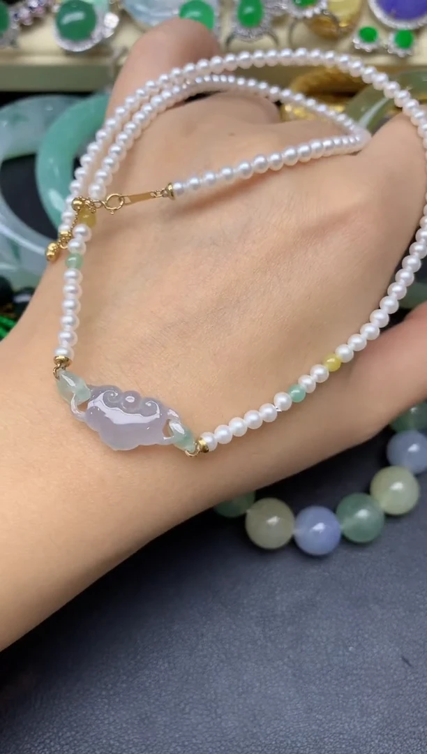 18K金镶嵌手串翡翠96-雪姐翡翠天天见