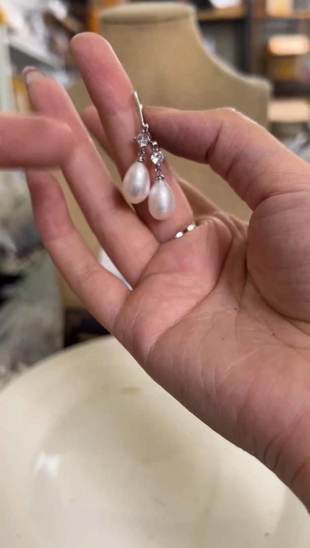 未镶嵌淡水珍珠珠宝奇石耳饰一对随机EH