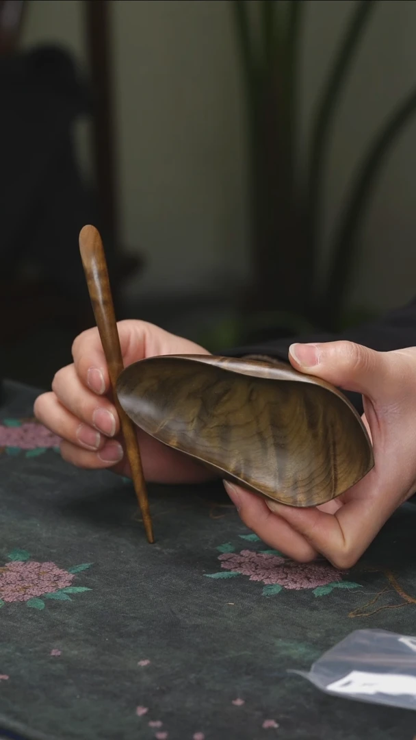 【闪购商品】金丝楠古沉高抛手工茶则套