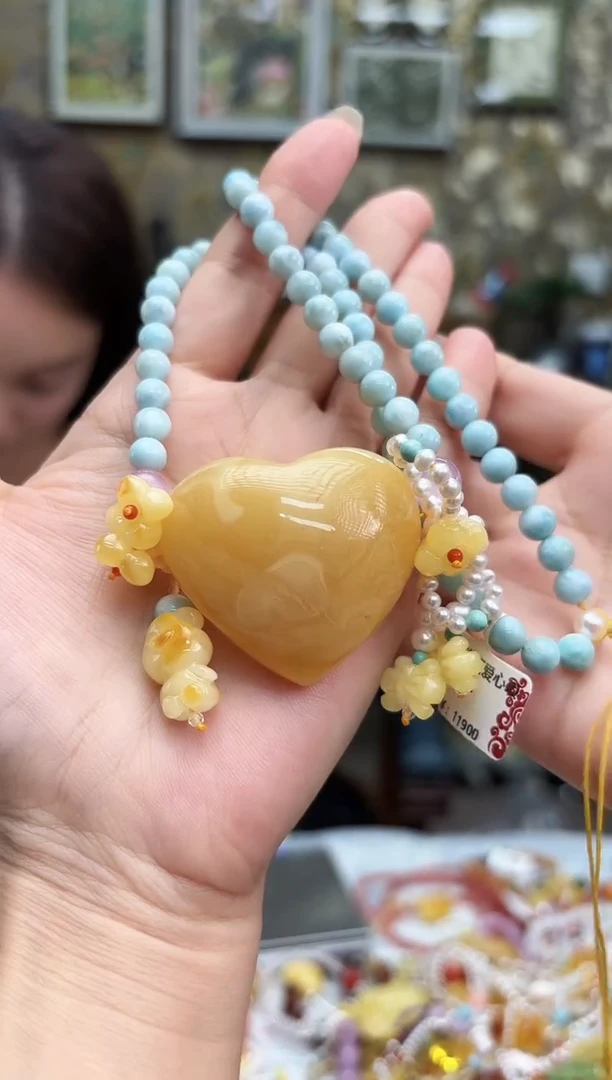 琥珀颈饰未镶嵌多样性发一