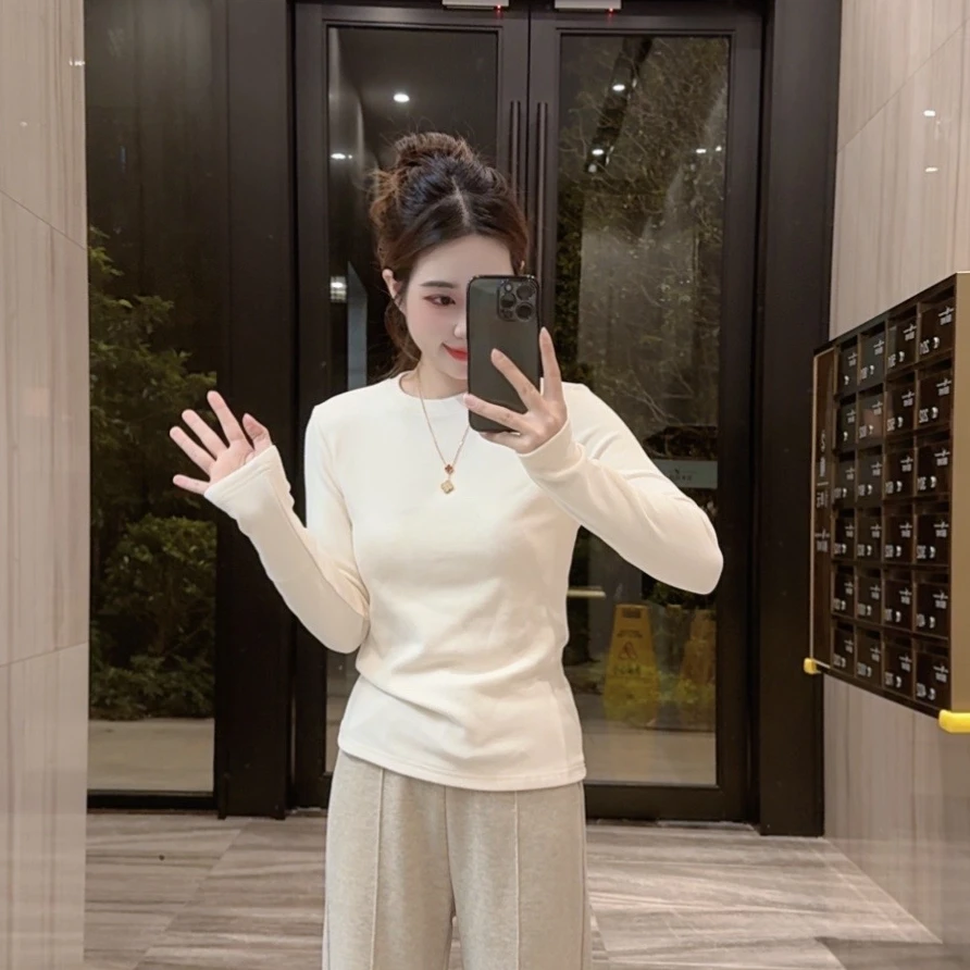 奈奈妮  【王牌内搭】德绒打底衫修身长袖显瘦百搭保暖587