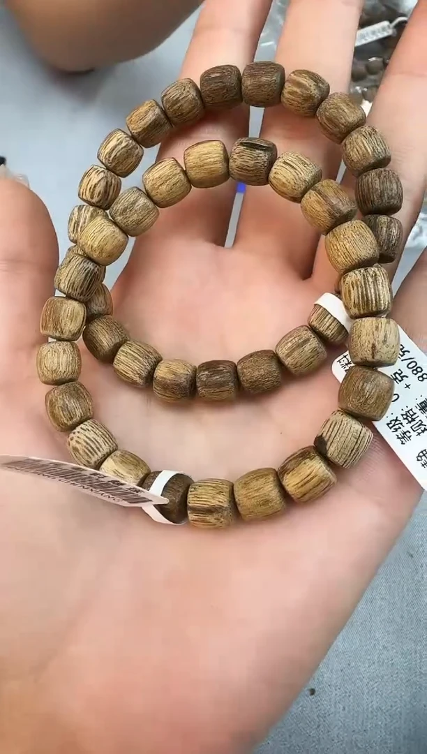 沉香手串0807菩萨其野料鼓珠单圈多样性发一