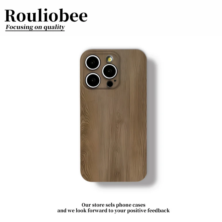 复古胡桃木纹适用苹果16/15菲林手机壳华为P70vivo小米14oppo个性