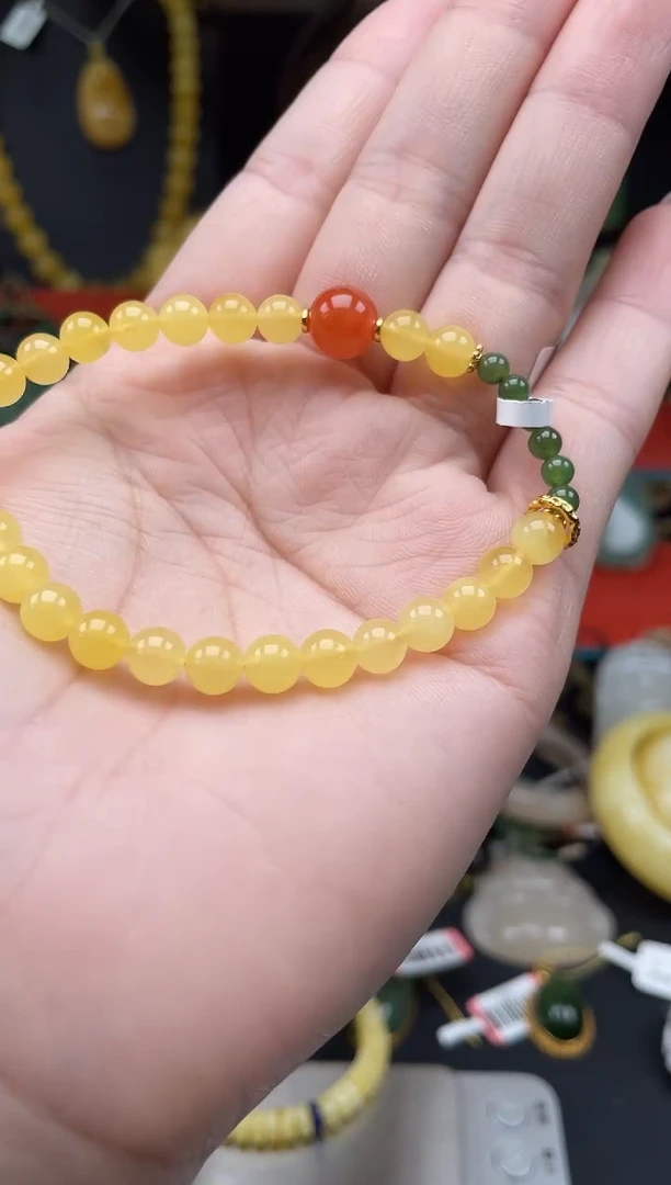 未镶嵌蜜蜡手链l049