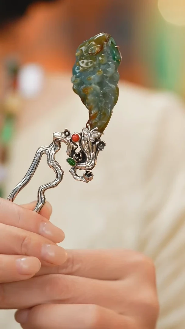 翡翠挂件银S925镶嵌新款