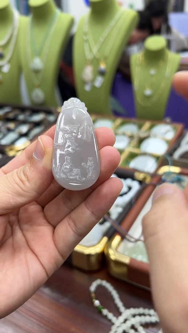 颈饰未镶嵌和田玉山水牌