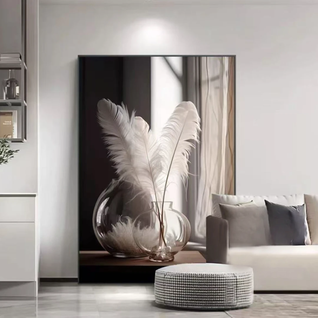 侘寂风客厅装饰画现代简约高档入户玄关壁画沙发吉光片羽客厅115